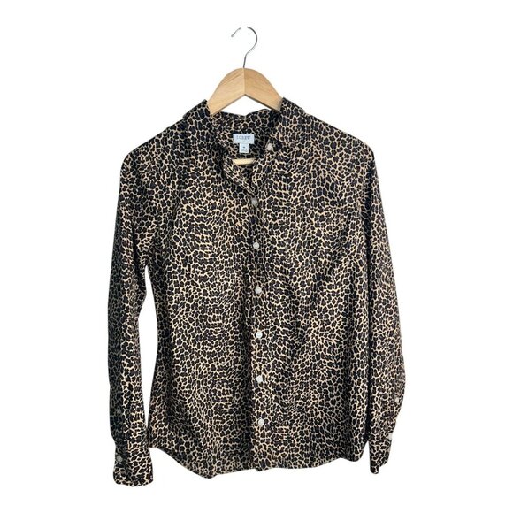 J. Crew Factory Tops - J. Crew Factory Button-up Leopard Shirt in Signature Fit For Women Size Medium